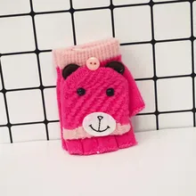 Детские теплые перчатки, зимние детские милые плотные цветные для девочек и мальчиков, плотные теплые перчатки