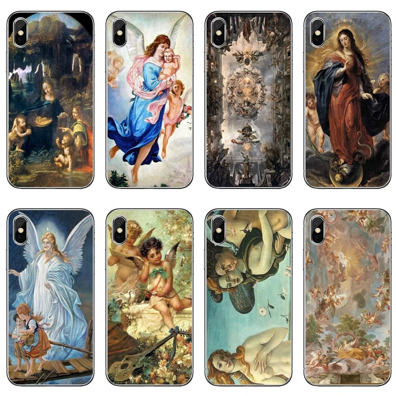 

Aesthetic angel oil painting For Samsung Galaxy J4 J5 J6 J7 J8 A5 A7 A8 A9s Plus Prime star 2016 2017 2018 Soft phone cover case