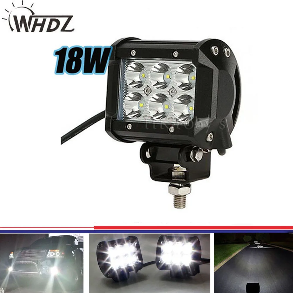 

High Power Flood Spot Beam 4" 18w LED Work Light Bar 1800Lm Offroad Lamp for SUV Boat 4x4 ATV Led Fog Driving Light 1pc
