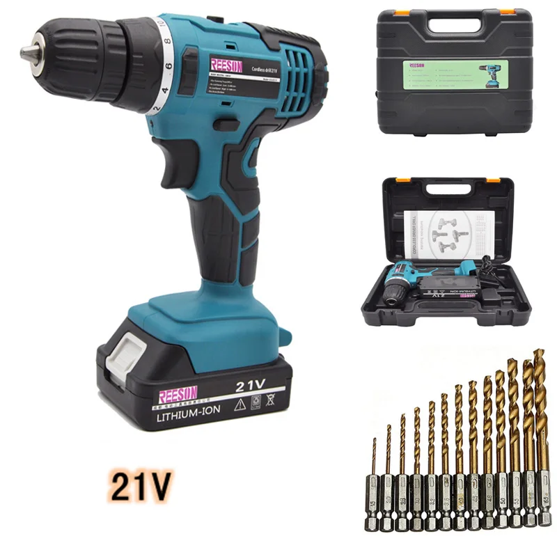 FREE SHIPPING to Russia Home DIY 21V Cordless Driver Drill/impact