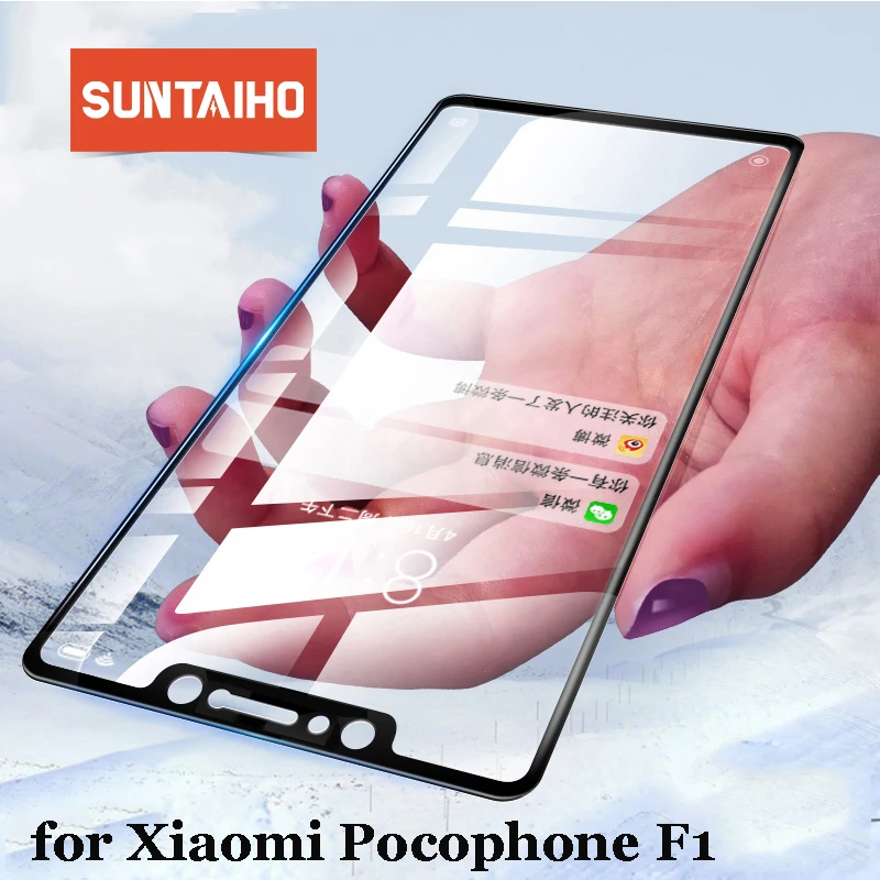 

Suntaiho Tempered Glass for Xiaomi mi 8 lite Pocophone F1 A2 lite max3 screen protector full cover redmi note 5 S2 xiomi 8 Film