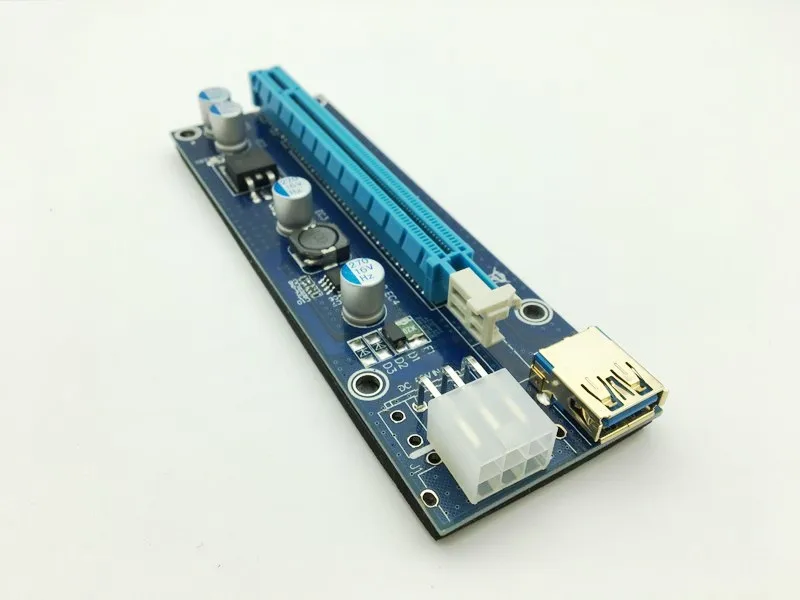 Riser VER009S LED Golden USB 3.0 PCI E PCIE Express 1x до 16x карта SATA 6Pin для майнинга биткоинов|pcie usb card|pcie