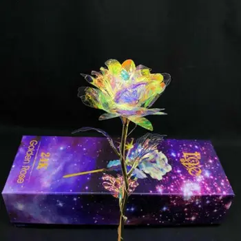 

Mothers Day 24K Gold Foil Rose Flower Valentine's Day Lover Gift Christmas Decor Romantic Lamp Presents Decor