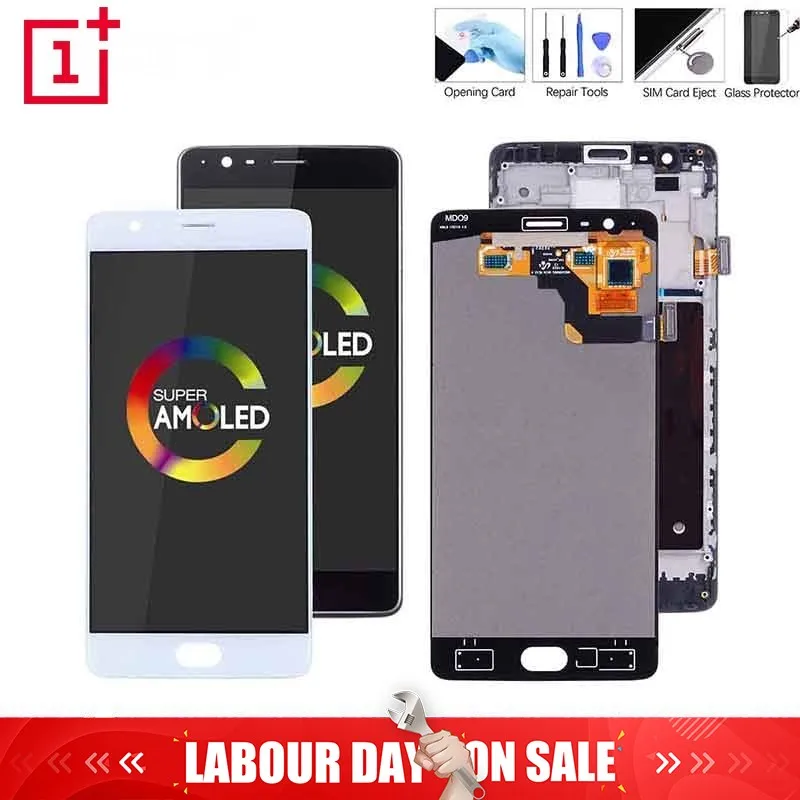 

AMOLED Original Display For Oneplus 3T Display LCD Touch Screen with Frame Replacement For Oneplus 3 Display 3T LCD A3000 A3003