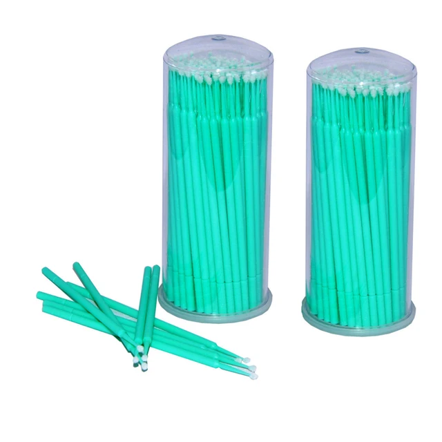 100 Pcs Micro Brush Disposable Microbrush Applicators Eyelash Extensions Swabin Cleaning