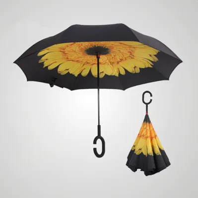 26 цветов двойной слой обратный зонтик открыть/закрыть в узком космосе креативный Графический ветрозащитный автомобильный зонтик - Цвет: 22
