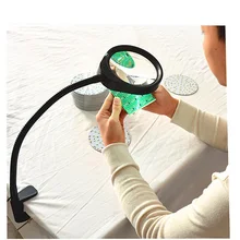 Hands-free Loupe Flexible Arm 5X 8X 10X Optional Magnifying Glass Lamp 2 in 1 Lighted Magnifier Desk Lamp Adjustable LED light free ship wholesale led table magnifier flexiable soft rod desk lamp magnifying glass loupe clamp 5x magnifier clip fix