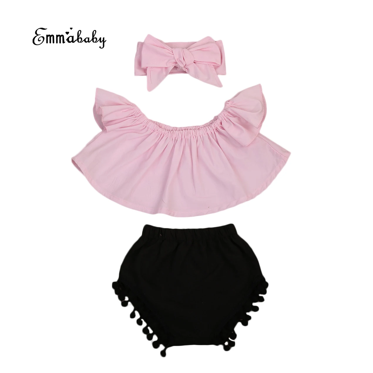 Комплект одежды Emmababy для маленьких девочек 3 предмета детская одежда с открытыми