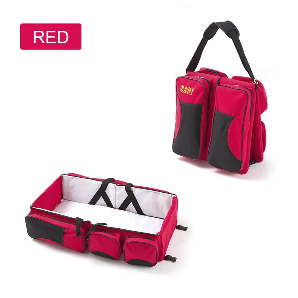 

Multifunctional Foldable Mommy Bag Large Capacity Universal Portable Travel Outdoor Folding Bed Baby Crib Basket Diaper Bags Hot