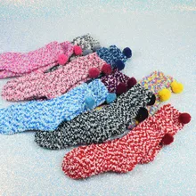 ZZIYEETTM/1 пара, женские бархатные носки кораллового цвета, зимние Утепленные милые мягкие эластичные домашние зимние ворсистые носки