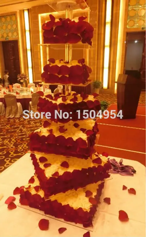 

square 7 Tier clear Acrylic Cupcake Display Stand /acrylic cake stand