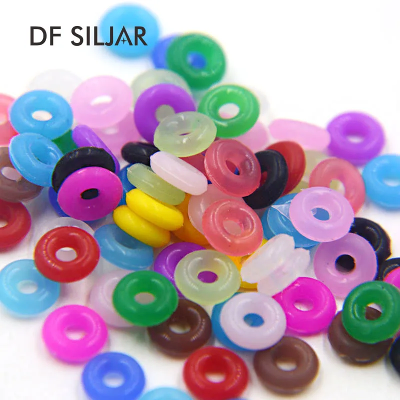 100pc/lot 6*2mm Silicone Rubber Beads Stopper Rings O Rings Fit