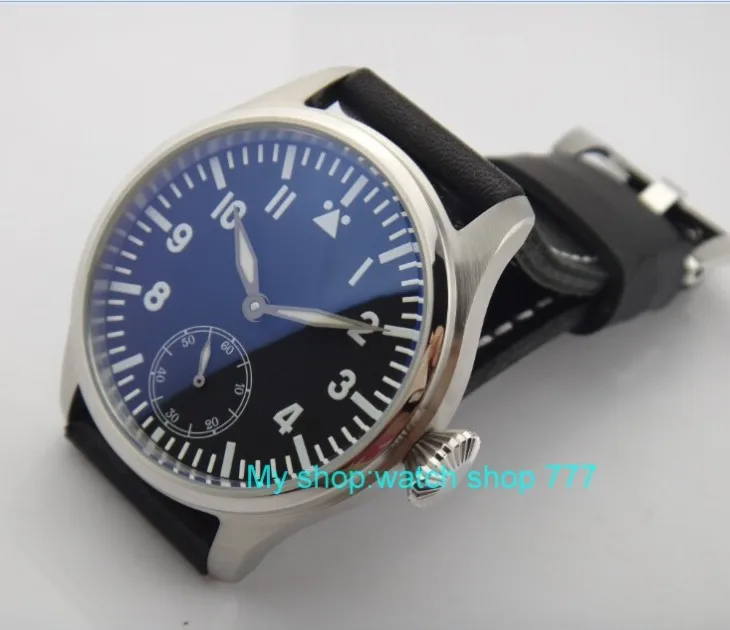 

47mm Big dial PARNIS ST3621/6498 Mechanical Hand Wind Mechanical movement blue luminous Mechanical watches Men's watches xj8