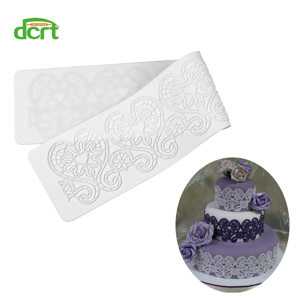 

Cake Decorating Tools SugarCraft Baking Flower Pattern Silicone Mat DIY Heart Shaped Fondant Lace Silicone Mold