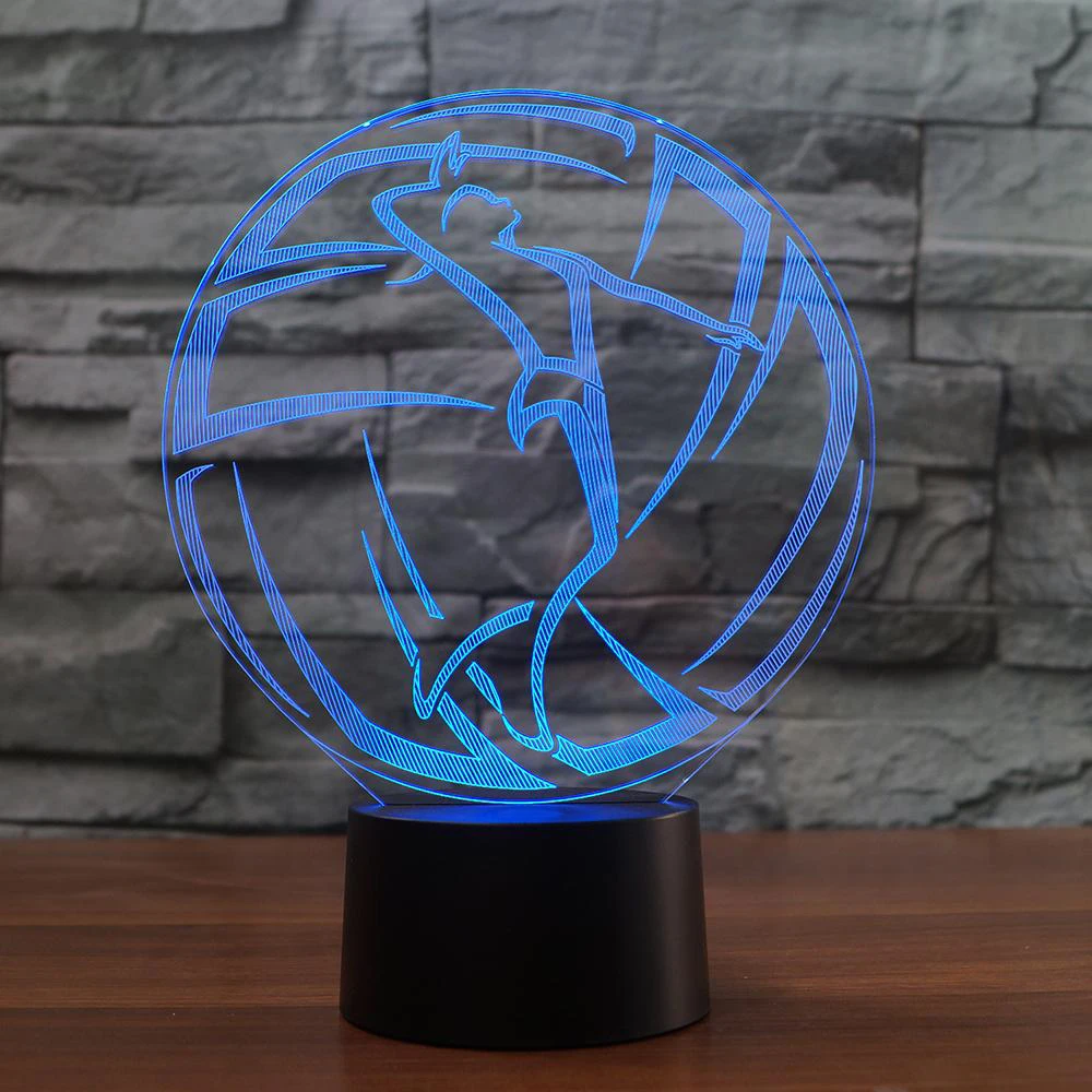 USB 3D лампа волейбол 7 цветов Изменение маленький 3D ночник светодиодный настольная лампа атмосферная лампа для домашнего декора детская игрушка в подарок