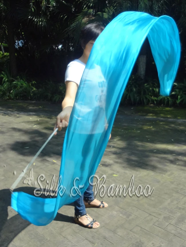 

plain turquoise 1 piece 2.5m*0.3m(97"*12") dance/worship streamer, real silk!