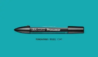 Winsor& Newton ProMarkers двойной наконечник графический маркер зеленый цвет тон профессиональные ручки для дизайна - Цвет: turquoise
