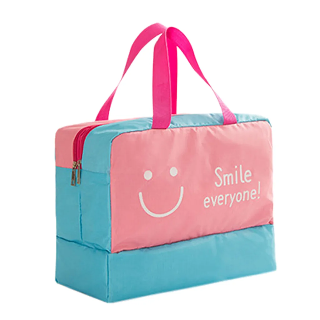 Водонепроницаемый нейлоновый косметический мешок для путешествий, сумка для хранения, сумка для сухого влажного разделения, пляжная сумка, сумка для купания bolso de viaje HW - Цвет: D