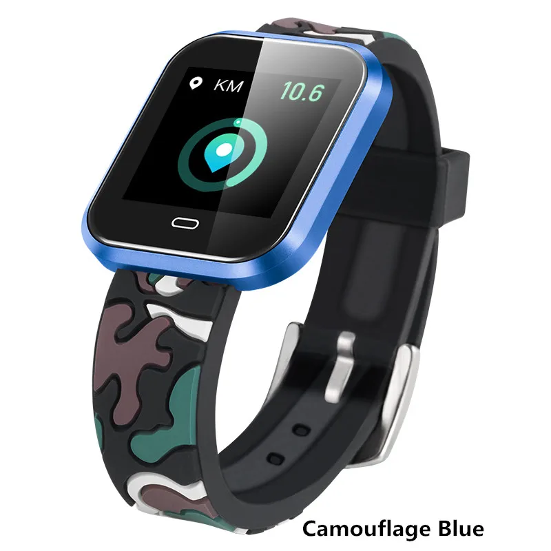 Оригинальные CD16 Смарт-часы для мужчин металлический браслет кровяное давление мониторинг сердечного ритма фитнес-трекер фото контроль спортивные часы - Цвет: Camouflage Blue