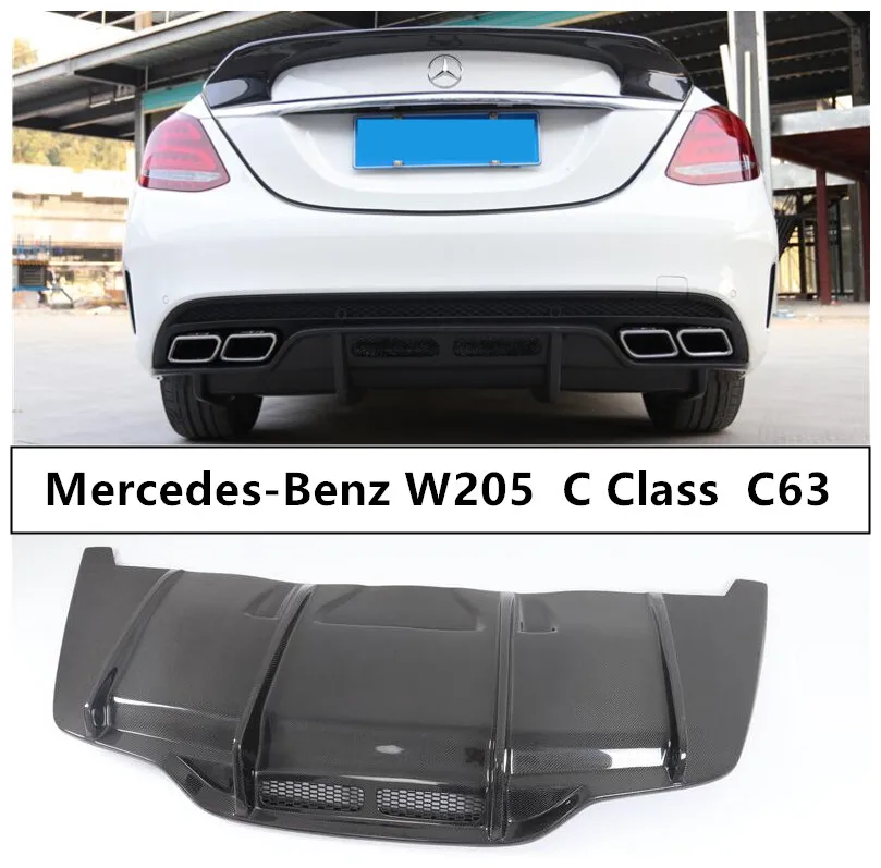 Carbon Fiber Rear Lip Spoiler Diffuser For Mercedes-Benz W205 C Class C63 C180 C200 C260 C300 C450- Bumper Accessories