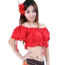 Танец живота пуф Дополнительно Танцы Племенной белье ткань бюстгальтер костюм Йога костюмы Топы корректирующие 9 цветов