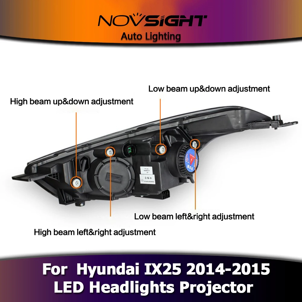 NOVSIGHT Автомобильные светодиодные Налобные прожекторы в сборе Противотуманные фары DRL дневные ходовые огни для hyundai IX25