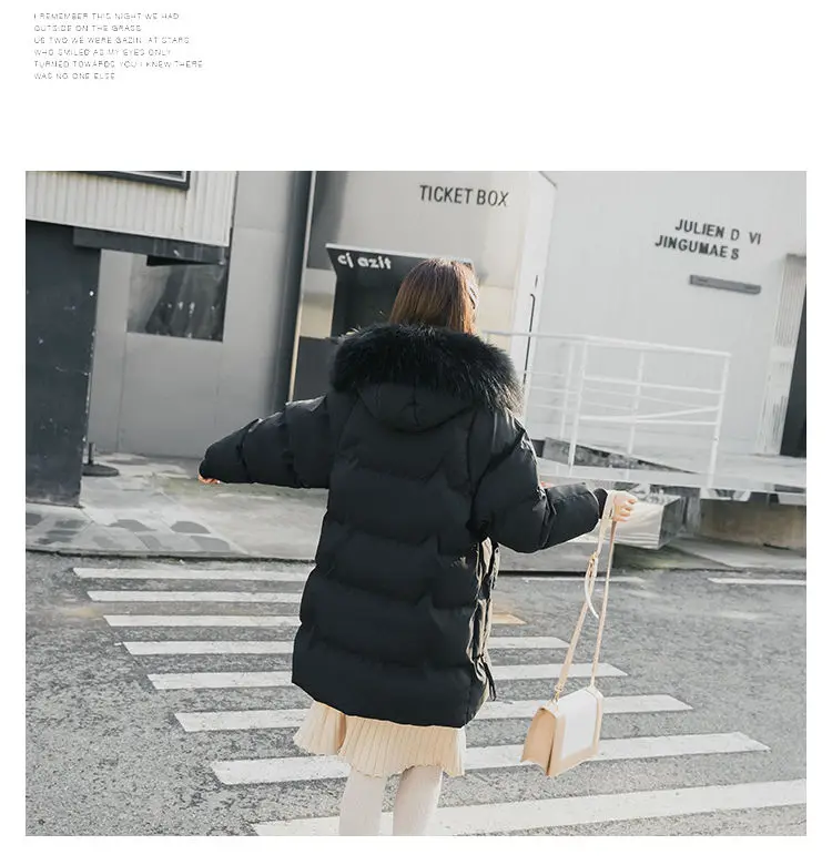 VANGULL Elegant Fur Collar Coat New Winter Thick Jacket Women Long Down cotton Parkas Female Warm Hooded Jacket Coat