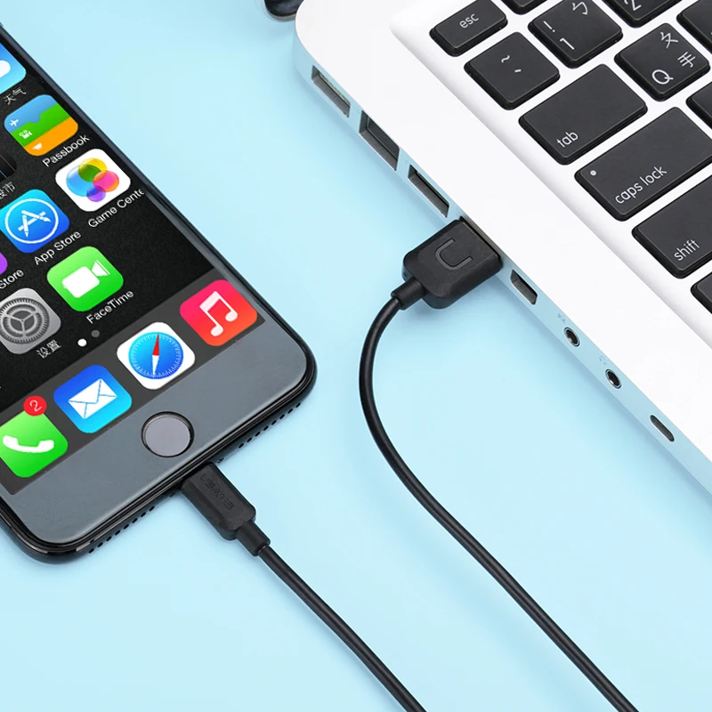 Для iPhone 7 кабель USB USAMS 2A быстрее Зарядное устройство кабель для iPhone 7 Дата кабель свет USB кабель