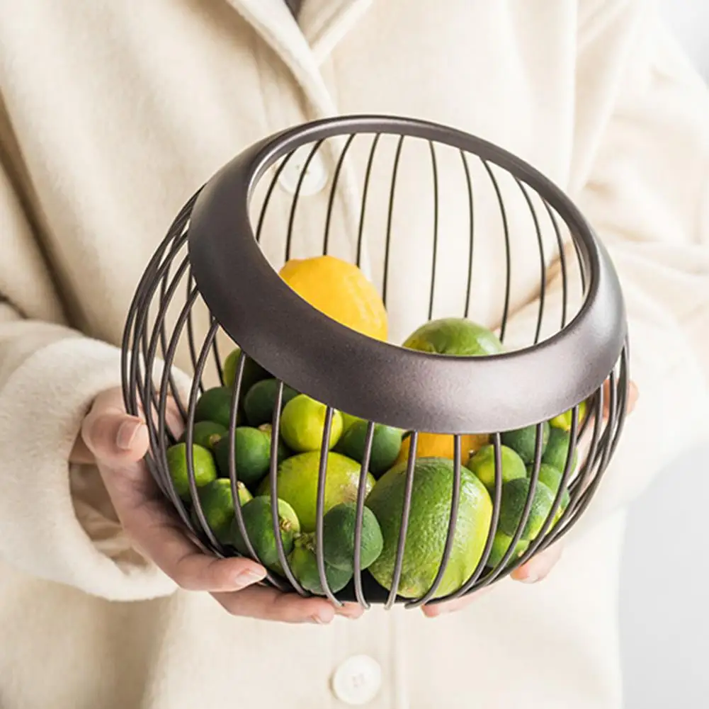 Fruit Basket Fruit Holder Iron Basin Kitchen Accessory Storage Basket For Living Room