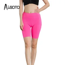 Alsoto летнее женские шорты для бега с боковыми карманами однотонные фитнес-Йога Спорт быстросохнущие дышащие плотные шорты для бега