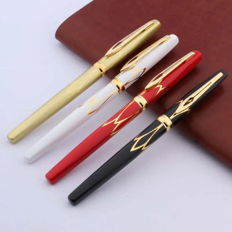 Fountain Pen HERO Classic GOLDEN and black red Trim F Nib School Student Office Gifts Stationery