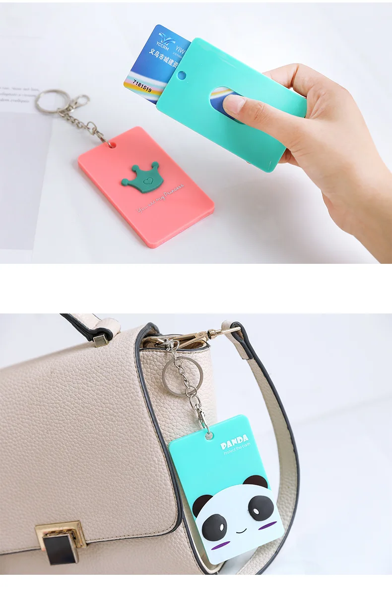 Lovely Access Control Card Set Portable Document Card Bag Student Bank Bus Neck Card Set