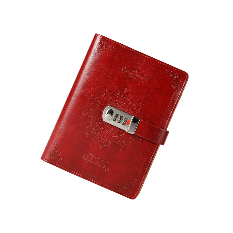 Buy New Spiral Notebook with lock code Leather Diary