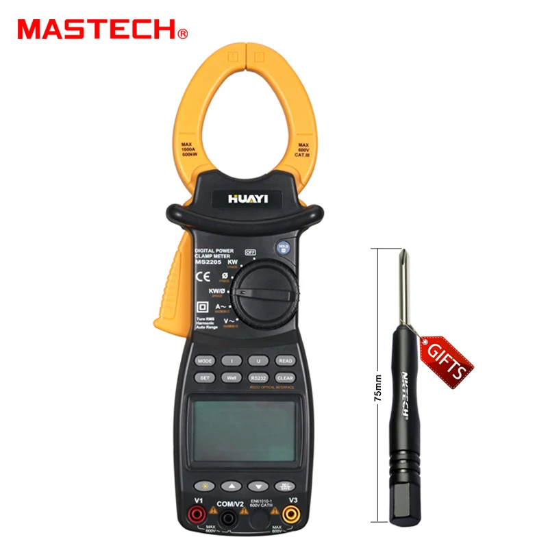MASTECH Digital Power Clamp Meter MS2205 3 Phase Harmonic Tester RS232 Interface MASTECH Digital Power Clamp Meter MS2205 3 Phase Harmonic Tester RS232 Interface