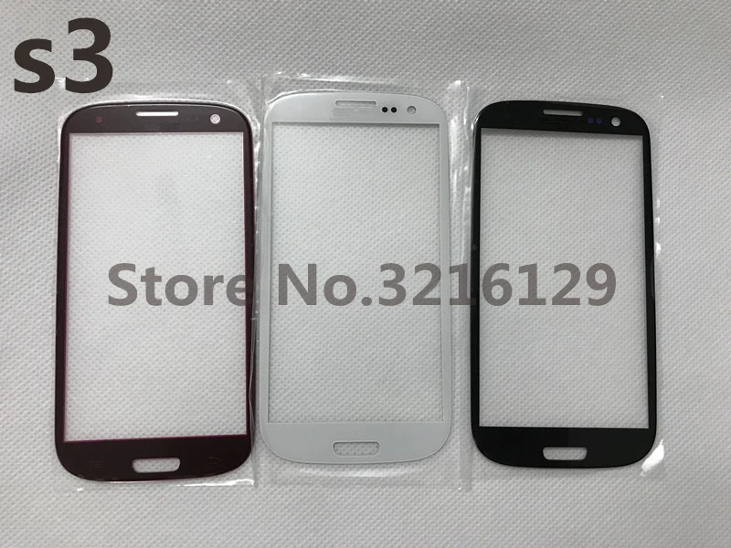 Black Front Outer Glass lens para Samsung Galaxy s3 i9300 LCD + Touch Screen