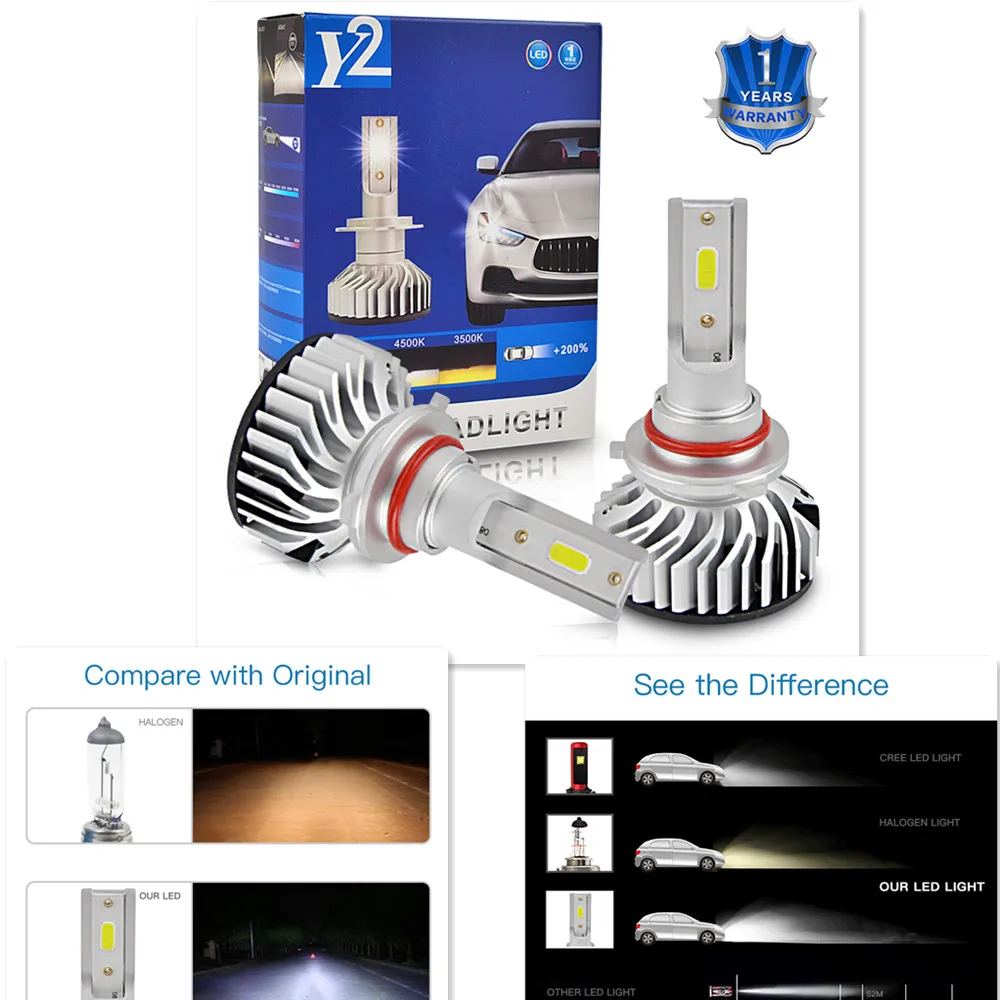 

LED Car Headlight car h7 led bulb H4 H7 H8 H9 H11 HB2 HB3 HB4 9003 9005 9006 3000LM 6500K Single beam Hi/Low Beam h4 led Lamps