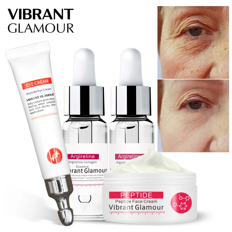 Face Cream Peptide Collagen Face Serum Eye Serum Eye Cream Set Anti Aging Remover Dark Circles Whitening Care VIBRANT GLAMOUR