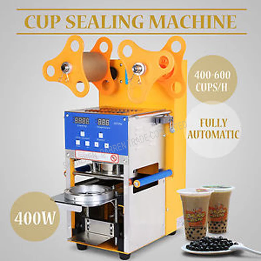 400-600 чашки/ч полностью автоматическая Boba чашка для бабл-ти Sealer Machine_Cup запайки_ Пластиковая крышка для чашки машина