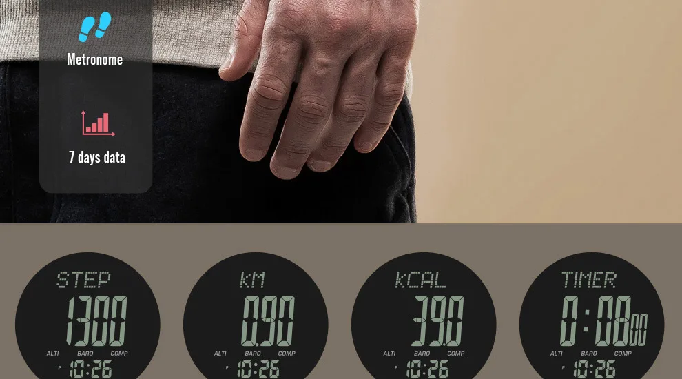 SKMEI обратного отсчета Давление компас часы Для мужчин спортивные часы будильник Chrono Цифровые наручные часы Водонепроницаемый Relogio Masculino1358