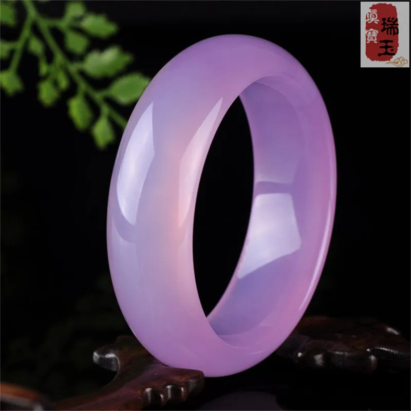 

Brazilian pink bracelet crystal hibiscus section widening thick chalcedony