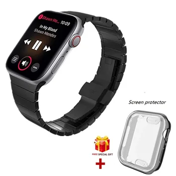 

For Apple Watch 5 Band 44mm 40mm Stainless Steel Bracelet Strap with Plated Watch Case For Iwatch Series 5/4/3/2/1 42mm 38mm