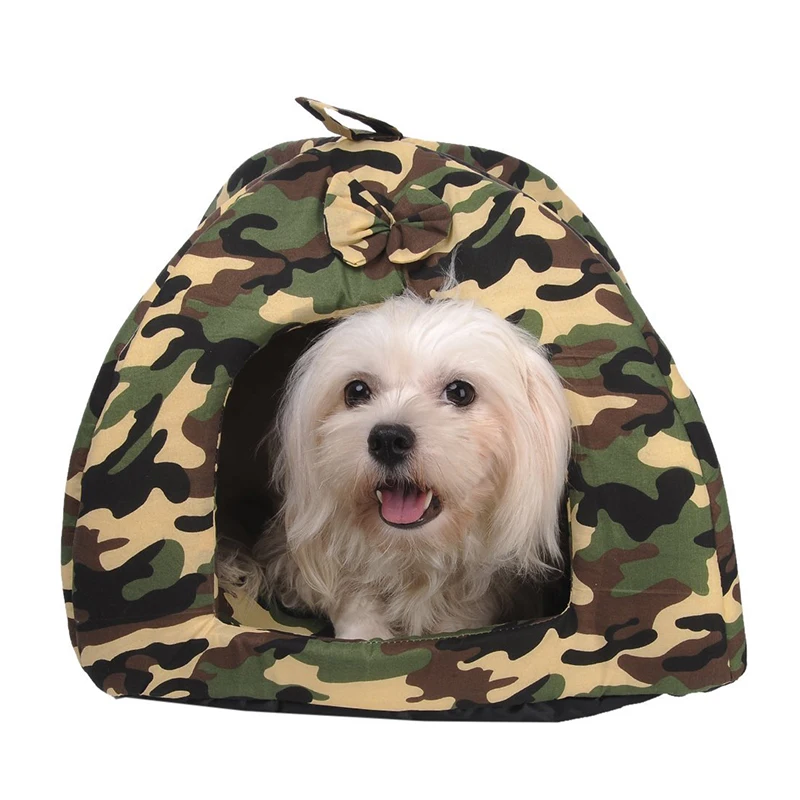 

Winter Warm Pet Dog House Camouflage For Small Dogs Beds Cave Cat Tent Kennel Nest Puppy Kitten Resting Place Mats Pet Supplies