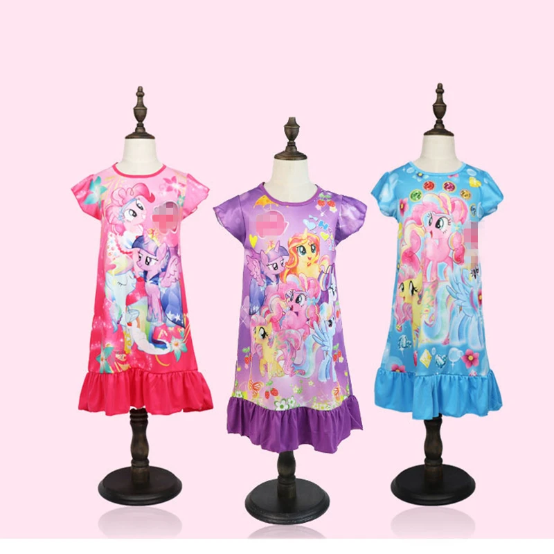 

2018 summer cartoon My cute Girl Dress little ponys dresses Children Kids pajamas baby girls dresses Brand Girl Nightdress 3-10Y