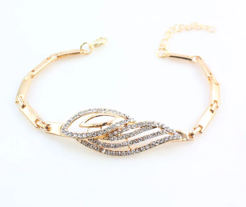 Новое поступление модное золотое ожерелье из прозрачных кристаллов браслет, серьги, кольцо Свадебные африканские Ювелирные наборы