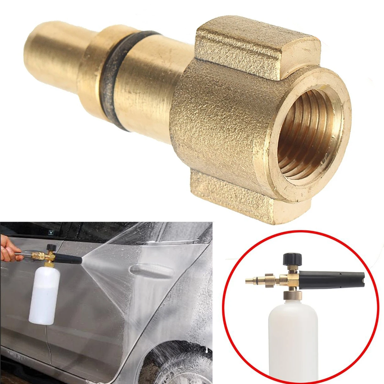 Brass Car Pressure Washer Adapter Connector Durable 1/4" Female Adaptor
