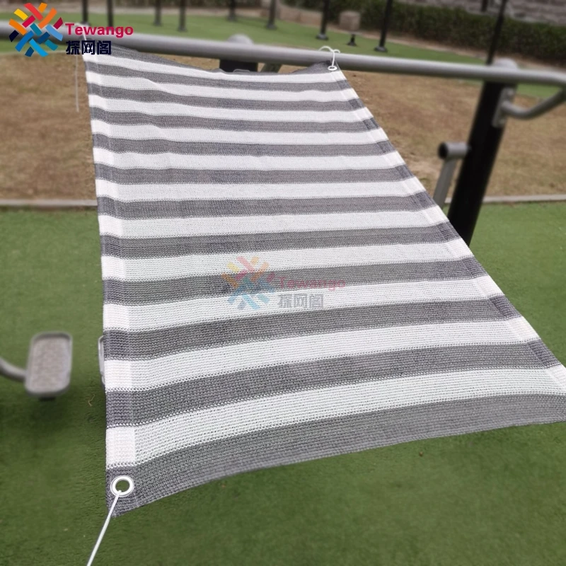 Tewango الأبيض + ضوء رمادي شريط HDPE + الأشعة فوق البنفسجية ستارة للشرفة صافي المنزل عصاري التظليل مخصص شاشة الخصوصية سياج شبكة تظليل