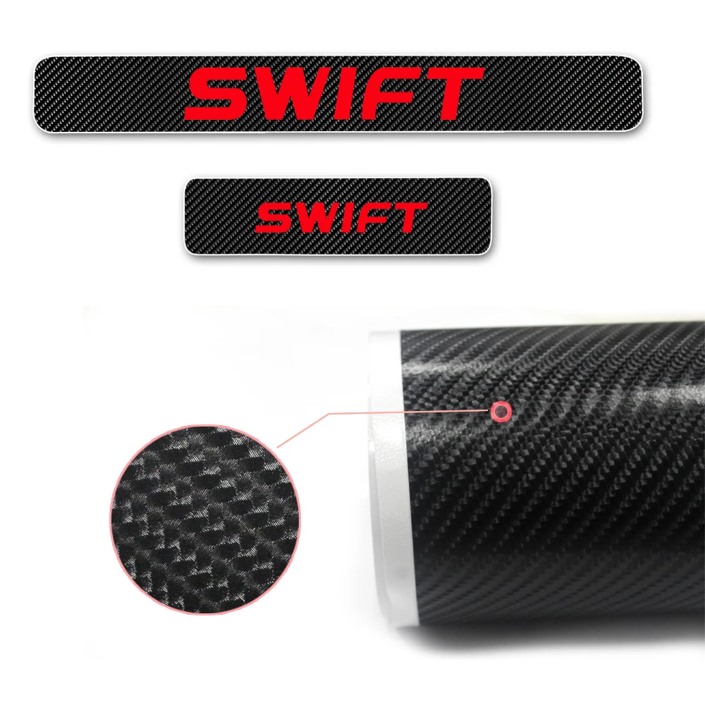 Автомобильный порог протектор потертости для Suzuki Swift 4D углеродное волокно виниловая наклейка на порог защита салона автомобиля аксессуары 4 шт
