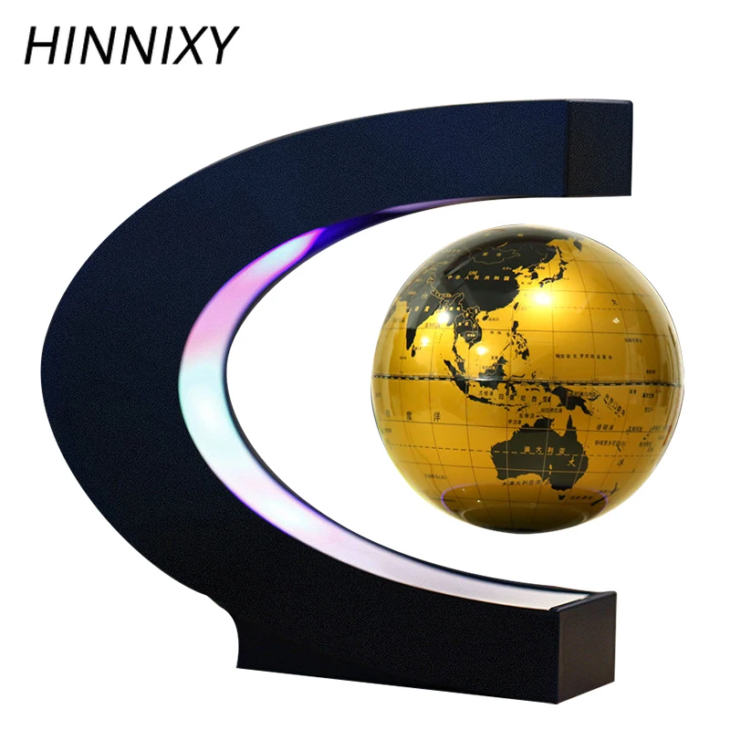 

Hinnixy Novelty LED Night Light C-shaped globe Magnetic Suspension Table Lamp Atmosphere Lighting Home Desk Decor Gift Ornaments