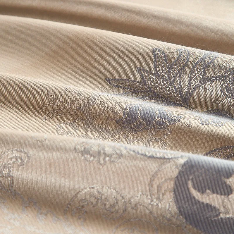 Silk Cotton Satin Bed set Duvet cover Bedsheet Luxury Bedding set Oriental Embroidery Jacquard 10