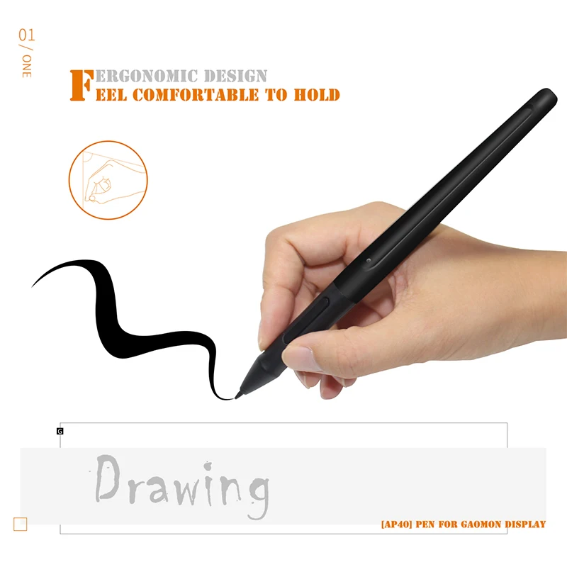 Billige GAOMON ArtPaint AP40 Drahtlose Digitale Kunst Stylus Wiederaufladbare Stift für Digitale Zeichnung Pen Display PD1560